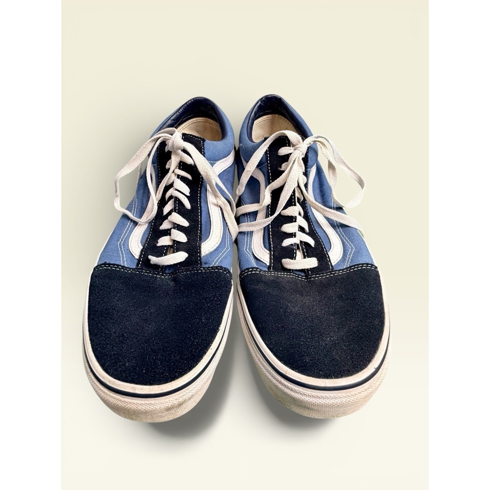 VANS OLD SKOOL Blue White Jazz Stripe Suede Canvas Men's Low Top Sneakers US 14